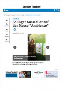 Bericht "Ambiente" aus dem Solinger Boten (18.02.2015)
